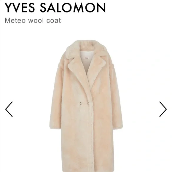 Yves Salomon Pink Teddy Coat
